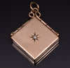 Antique Victorian 10K Gold Diamond Locket Pendant C.1890