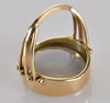 Antique Georgian 14K Gold Chalcedony Signet Ring Intaglio Armorial Crest Wax Seal C.1790