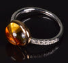 Mimi Milano Italian 18K Gold Diamond Citrine Ring Size 6 3/4