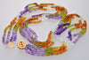 14K Gold Amethyst Peridot Citrine Quartz Necklace by Designer 32" Long