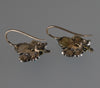 Victorian Turquoise 9K Gold Silver Leaf Earrings C.1890