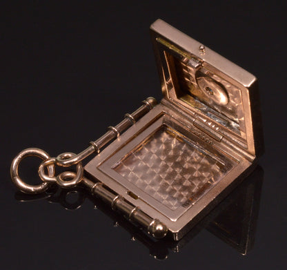 Antique Victorian 10K Gold Diamond Locket Pendant C.1890