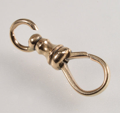 Victorian 10K Gold Dog Clip Clasp With Swivel For Albert Chain 0403