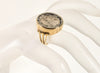 Antique Georgian 14K Gold Chalcedony Signet Ring Intaglio Armorial Crest Wax Seal C.1790