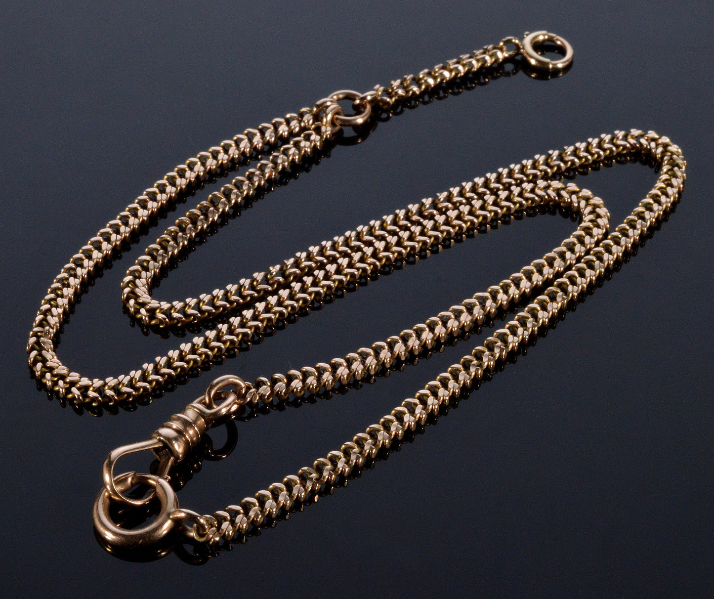 Antique Victorian 10K Gold Fancy Watch Chain Necklace C.1890 003876