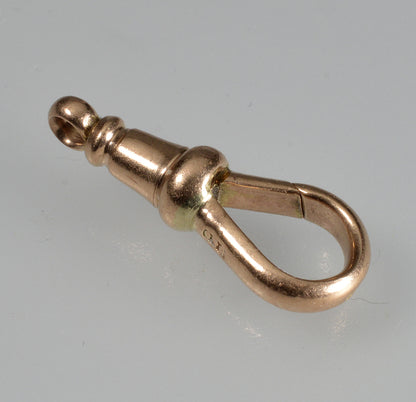 Victorian 9K Gold Large Dog Clip Clasp No Swivel 0415