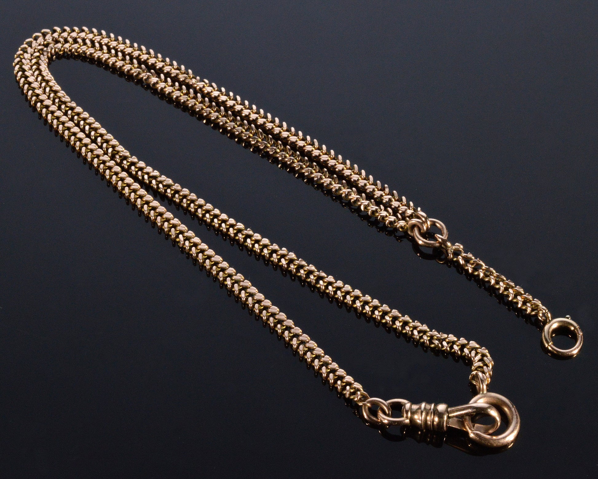 Antique Victorian 10K Gold Fancy Watch Chain Necklace C.1890 003876