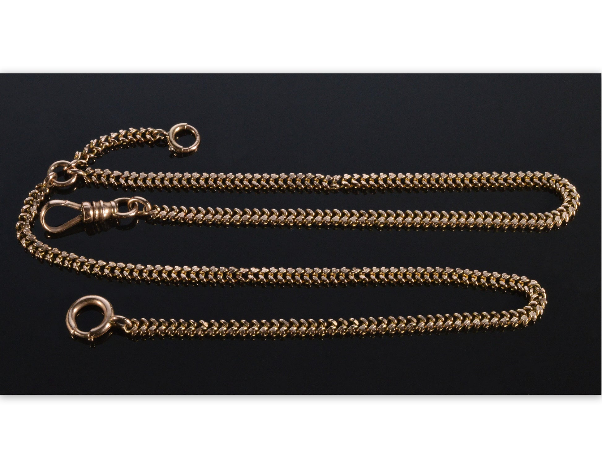 Antique Victorian 10K Gold Fancy Watch Chain Necklace C.1890 003876