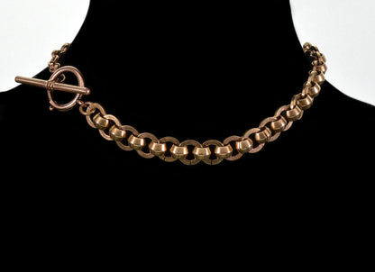 Victorian GF Heavy Fancy Watch Chain Necklace Large Bolt Clasp C.1890