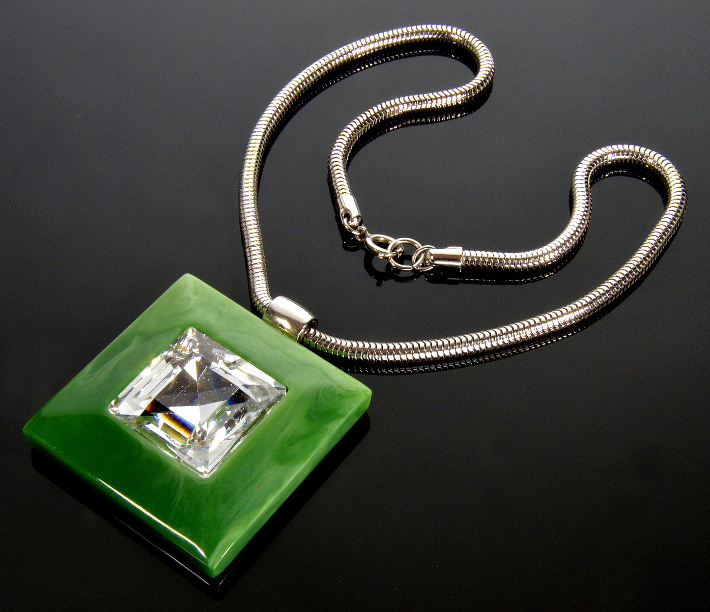 Haute Couture Lanvin Paris Swarovski Crystal Pendant Necklace