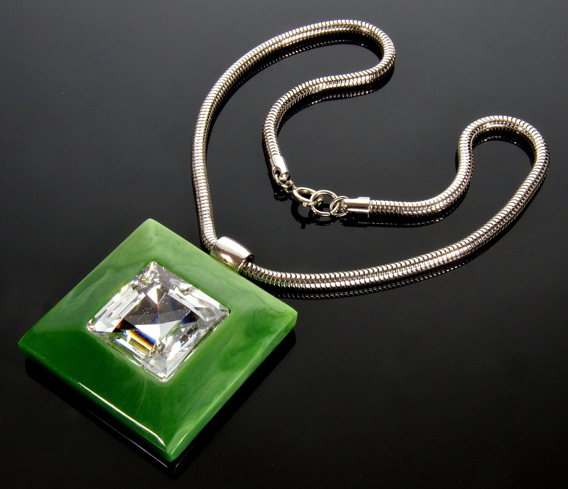 Haute Couture Lanvin Paris Swarovski Crystal Pendant Necklace