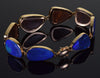 Australian Black Opal 14K Gold Bracelet C.1950 Size 7 3/8