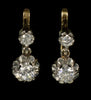 Antique French 18K Gold Platinum 0.4 CTW Diamond Earrings C.1900