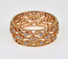 Estate 18K Rose Gold Diamond Cigar Band Ring Size 7 1/2