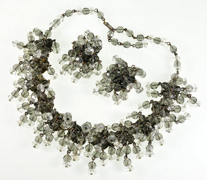 Vtg Jonné (Schrager) Crystal Cha-cha Necklace Earrings C.1960