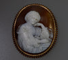 Antique Victorian Sibilla Cameo Brooch 18K Gold Carnelian Shell C.1850