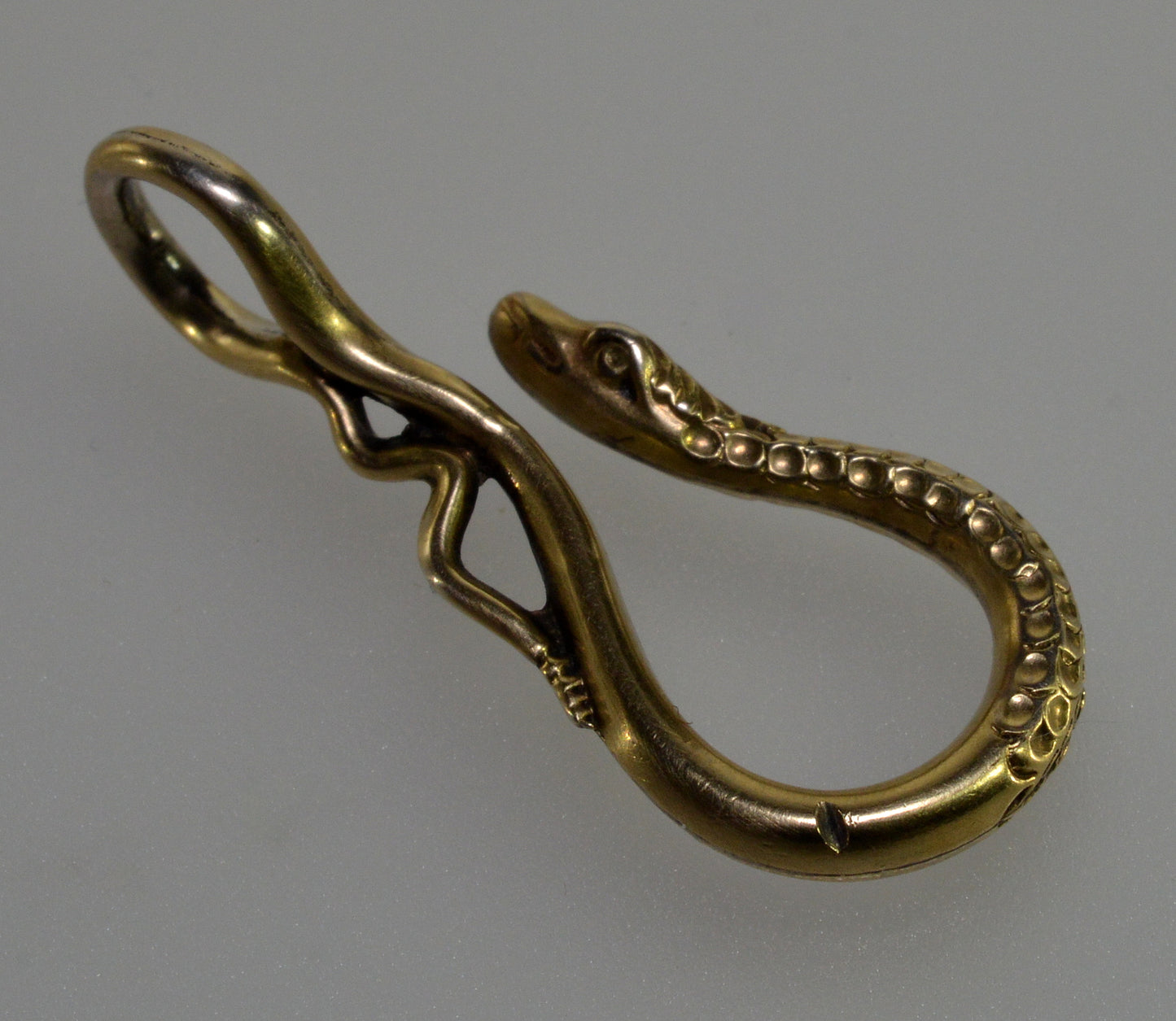 Antique Georgian 14K Gold Snake Hook Clasp For Chain Necklace C.1820 004089