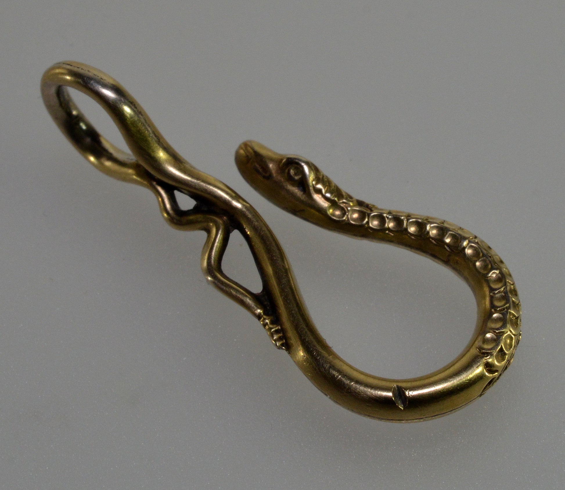 Antique Georgian 14K Gold Snake Hook Clasp For Chain Necklace C.1820 004089