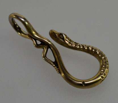 Antique Georgian 14K Gold Snake Hook Clasp For Chain Necklace C.1820 004089