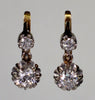 Antique French 18K Gold Platinum 0.4 CTW Diamond Earrings C.1900