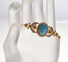 Antique Edwardian 15K Gold Turquoise Pearl Bangle Bracelet C.1900