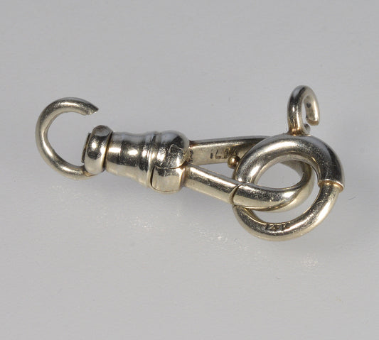 Victorian 14K White Gold Swivel Dog Clip & Bolt Clasp Set 0418
