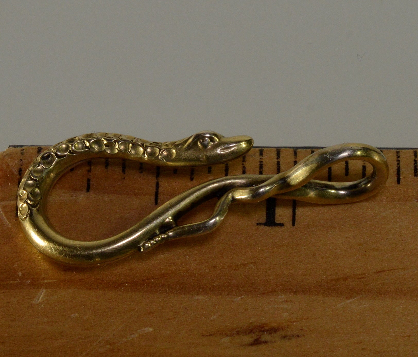 Antique Georgian 14K Gold Snake Hook Clasp For Chain Necklace C.1820 004089
