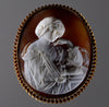 Antique Victorian Sibilla Cameo Brooch 18K Gold Carnelian Shell C.1850