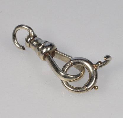 Victorian 14K White Gold Swivel Dog Clip & Bolt Clasp Set 0418