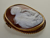 Antique Victorian Sibilla Cameo Brooch 18K Gold Carnelian Shell C.1850