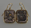 Antique Japanese Shakudo Mixed Metal Earrings C.1890 004090