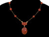Antique Art Deco 14K Gold Carnelian Chain Necklace C.1920