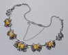 Antique Art Nouveau Sterling Citrine Link Necklace C.1900
