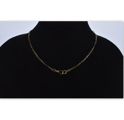 Antique Art Deco 14K Gold Enamel Bar Chain Necklace C.1920