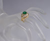 18K Gold Emerald Diamond Cocktail Ring Size 7.25 C.1980
