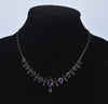 Antique Austro-Hungarian Silver Amethyst Seed Pearl Necklace C.1890