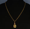 Antique Georgian GF Hand Bi-Color Glass Pendant Chain Necklace C.1820