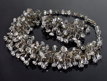 Vtg Jonné (Schrager) Crystal Cha-cha Necklace Earrings C.1960