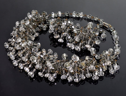 Vtg Jonné (Schrager) Crystal Cha-cha Necklace Earrings C.1960