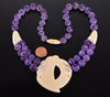 Antique Art Deco Carved Amethyst Bead Necklace C.1920 003568