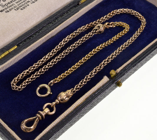 Antique Georgian 10K Gold Fancy Chain Necklace C.1820