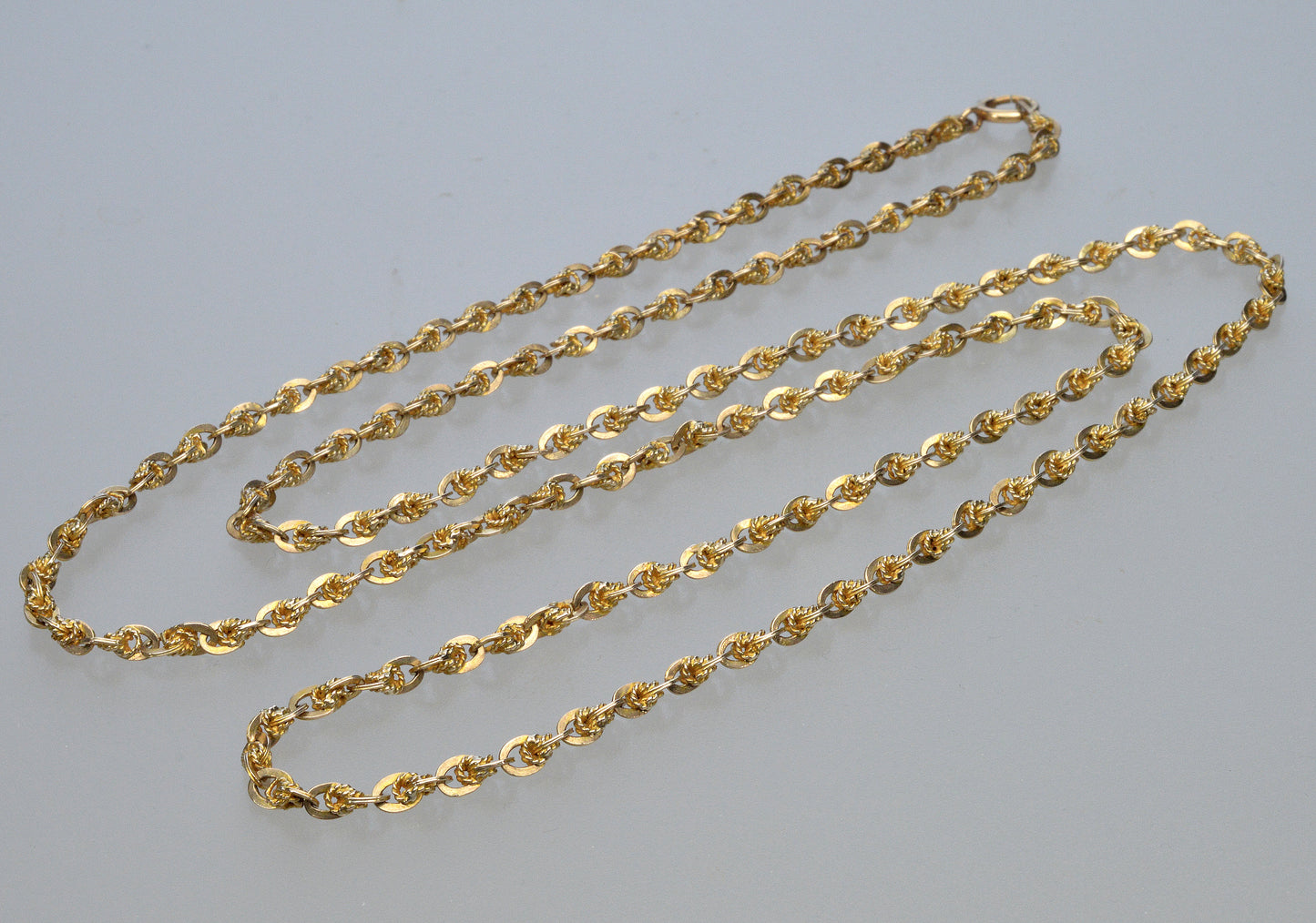 Antique Victorian 10K Gold Fancy Link Chain Necklace 32 1/2" C.1890 003872