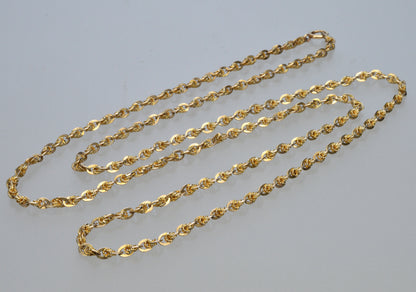 Antique Victorian 10K Gold Fancy Link Chain Necklace 32 1/2" C.1890 003872