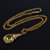 Antique Georgian GF Hand Bi-Color Glass Pendant Chain Necklace C.1820