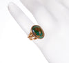 Art Nouveau Turquoise 14K Gold Ring Egyptian Revival C.1900 Size 2 1/2