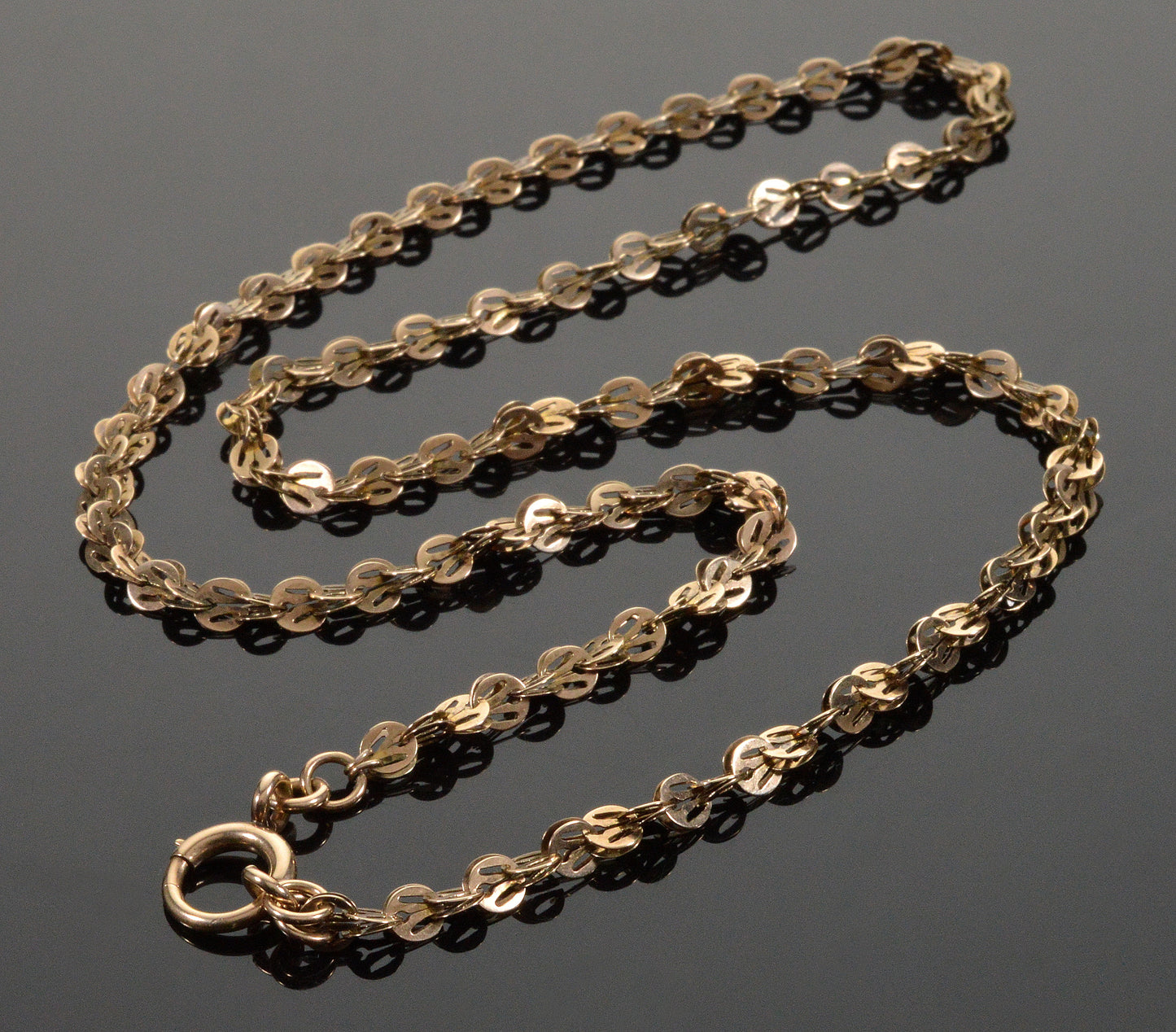Antique Victorian 10K Gold Fancy Link Chain Necklace C.1890 003663