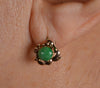 Antique Victorian 14K Gold Jade Cabochon Earrings C.1890