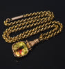 Antique Georgian GF Hand Bi-Color Glass Pendant Chain Necklace C.1820