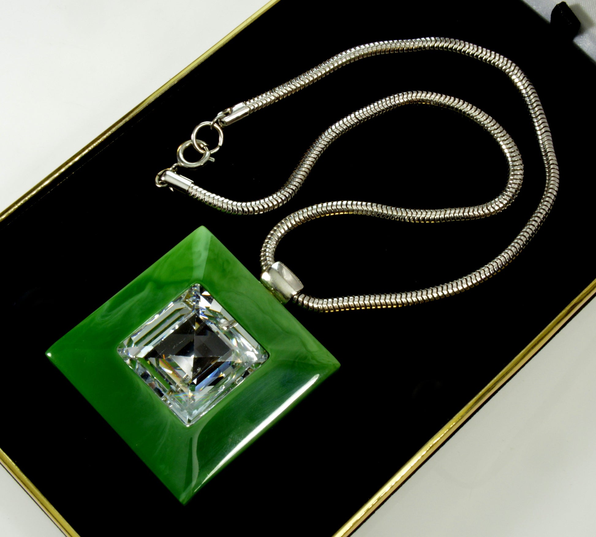 Haute Couture Lanvin Paris Swarovski Crystal Pendant Necklace