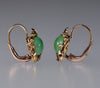 Antique Victorian 14K Gold Jade Cabochon Earrings C.1890